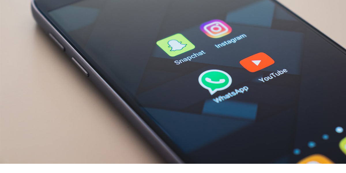 Social media apps on a phone